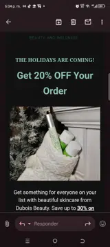Holiday20 coupon verification screenshot