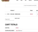 WELCOME10 coupon verification screenshot