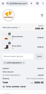 Jordynmilbrath coupon verification screenshot