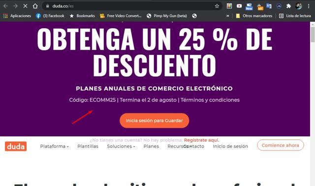 Duda checkout page showing Duda coupon code box | Screenshot taken by SimplyCodes community member on Jul 26, 2021