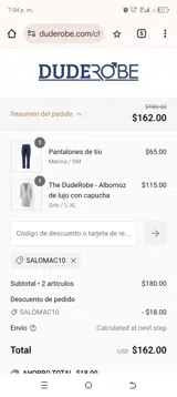 SALOMAC10 coupon verification screenshot