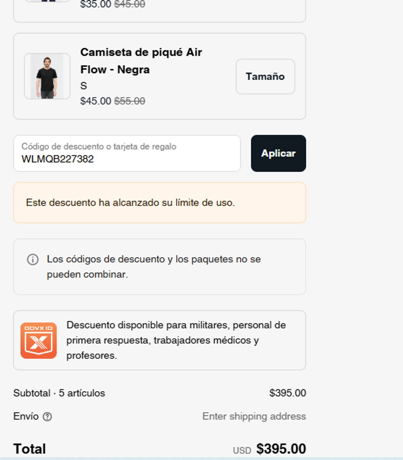 DUER discount code screenshot showing code WLMQB227382 applied at DUER checkout page. Uploaded by SimplyCodes community member necesitoplata on Aug 25, 2025