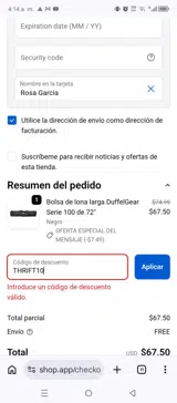 THRIFT10 coupon verification screenshot