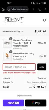 FALL10 coupon verification screenshot