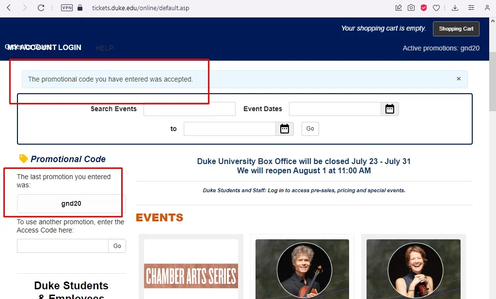 where to use Earnest promo code box