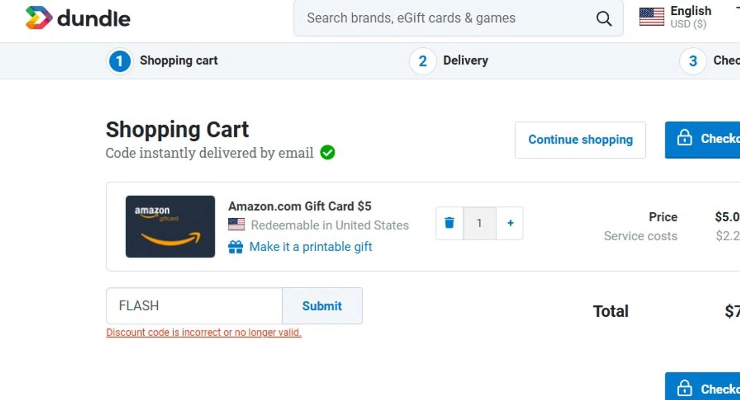 Dundle discount code screenshot showing code FLASH applied at Dundle checkout page. Uploaded by SimplyCodes community member Olorinnnnn on Mar 6, 2025