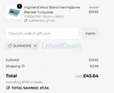 Dunedin Cashmere coupon verification screenshot