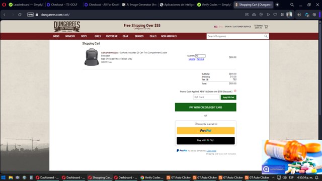 Dungarees checkout page showing Dungarees promo code box | Screenshot taken by SimplyCodes community member on Oct 6, 2024