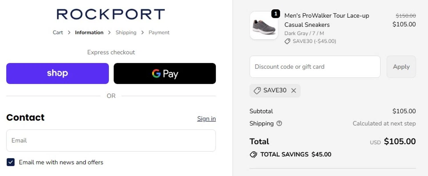 Dunham promo code screenshot showing code SAVE30 applied at Dunham checkout page. Uploaded by SimplyCodes community member Elcompa on Nov 9, 2025