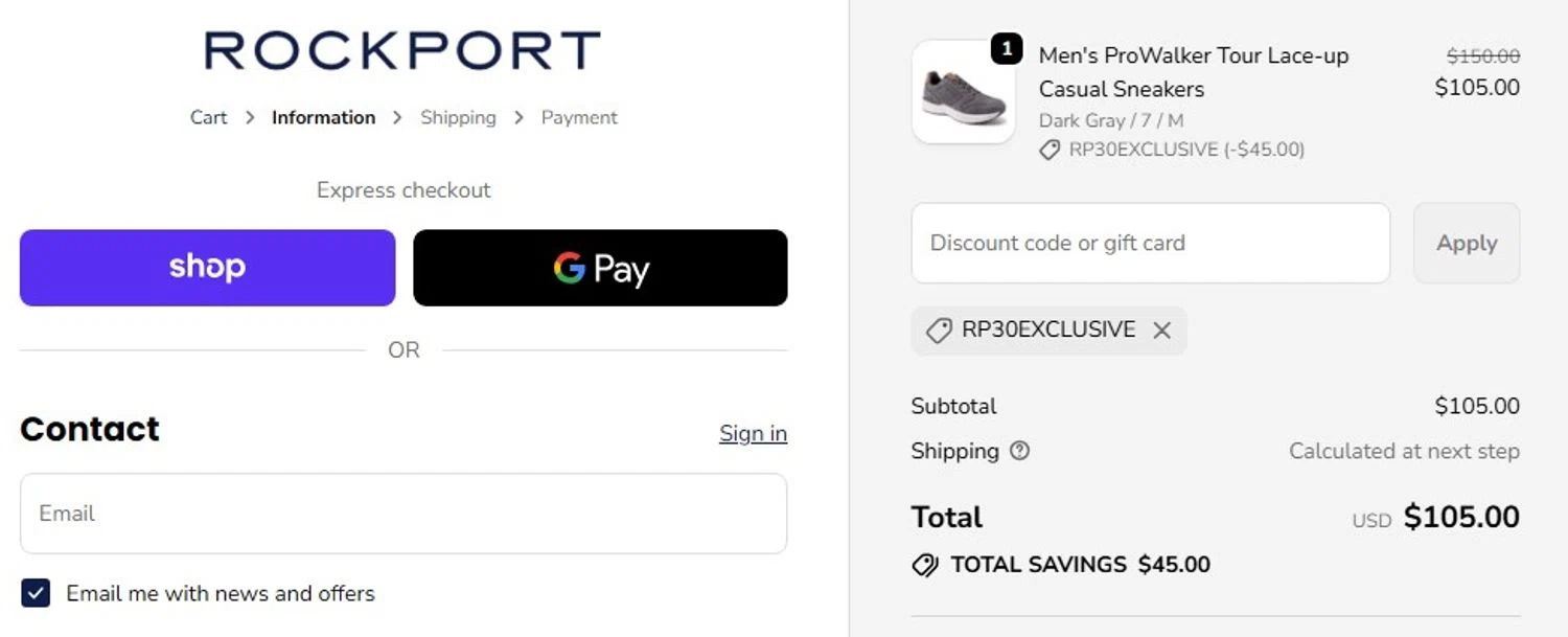 Dunham promo code screenshot showing code RP30EXCLUSIVE applied at Dunham checkout page. Uploaded by SimplyCodes community member Elcompa on Nov 9, 2025