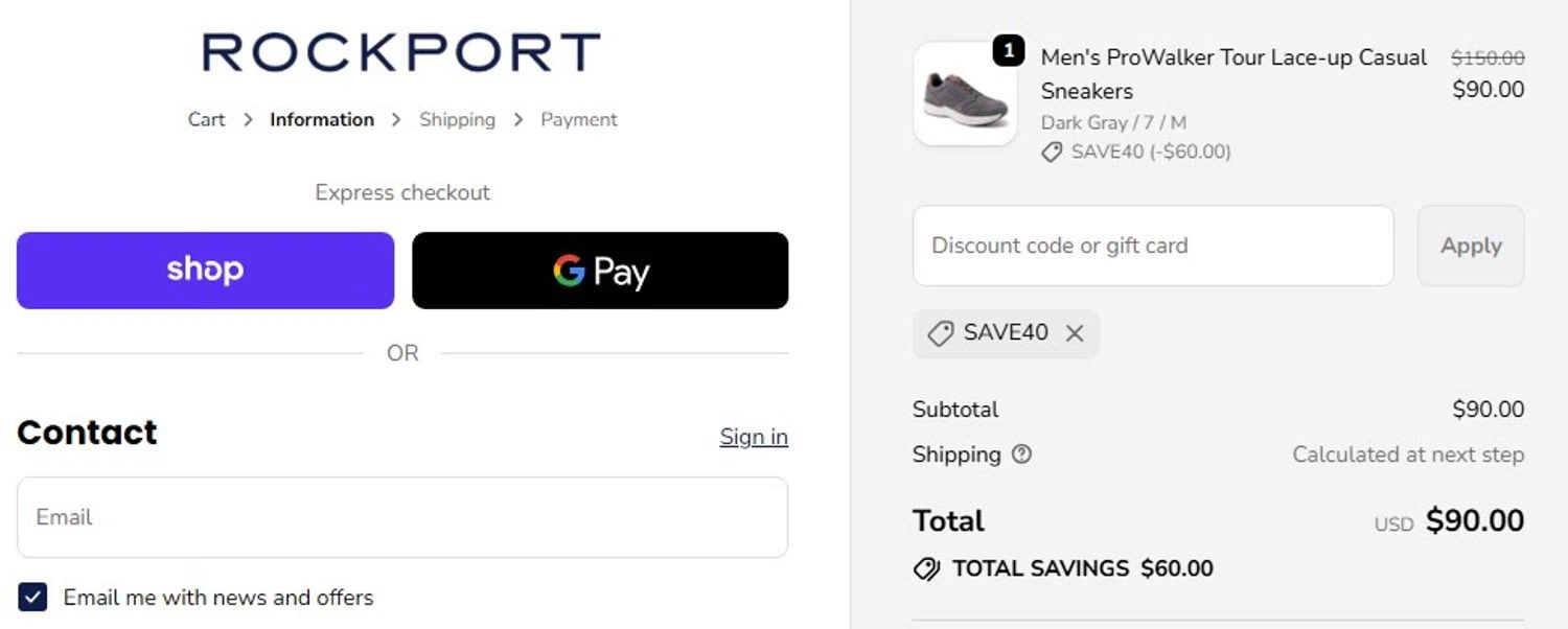 Dunham promo code screenshot showing code SAVE40 applied at Dunham checkout page. Uploaded by SimplyCodes community member Elcompa on Nov 9, 2025