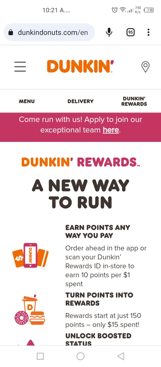 where to use Dunkin Donuts promo code box