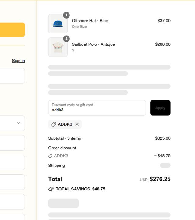 Duvin Design checkout page showing Duvin Design coupon code box | Screenshot taken by SimplyCodes community member on Sep 12, 2025