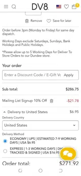 Welcome10 coupon verification screenshot