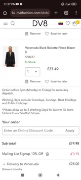 Welcome10 coupon verification screenshot