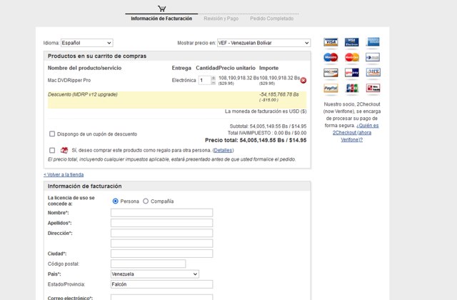 Mac DVDRipper Pro checkout page showing Mac DVDRipper Pro coupon code box | Screenshot taken by SimplyCodes community member on Mar 12, 2024