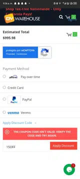 15OFF coupon verification screenshot