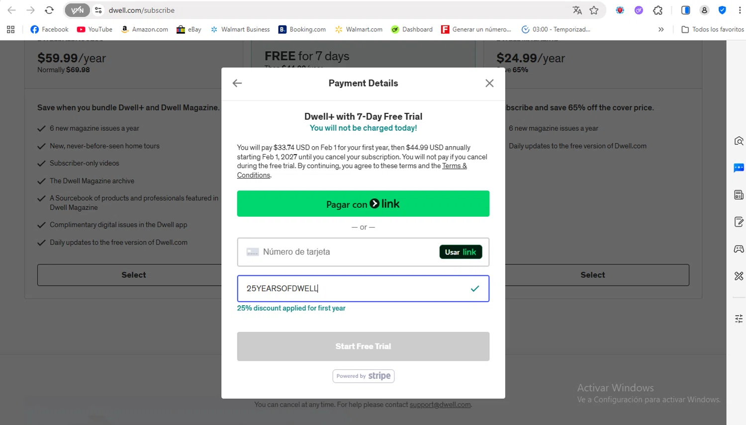 Dwell checkout page showing Dwell promo code box | Screenshot taken by SimplyCodes community member on Jan 25, 2026