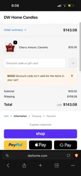 BOGO coupon verification screenshot