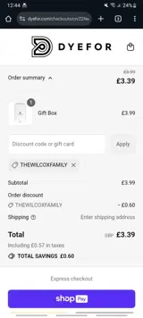 THEWILCOXFAMILY coupon verification screenshot