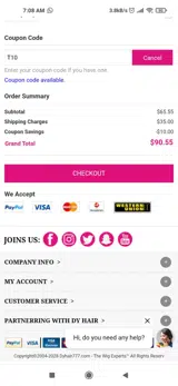 T10 coupon verification screenshot