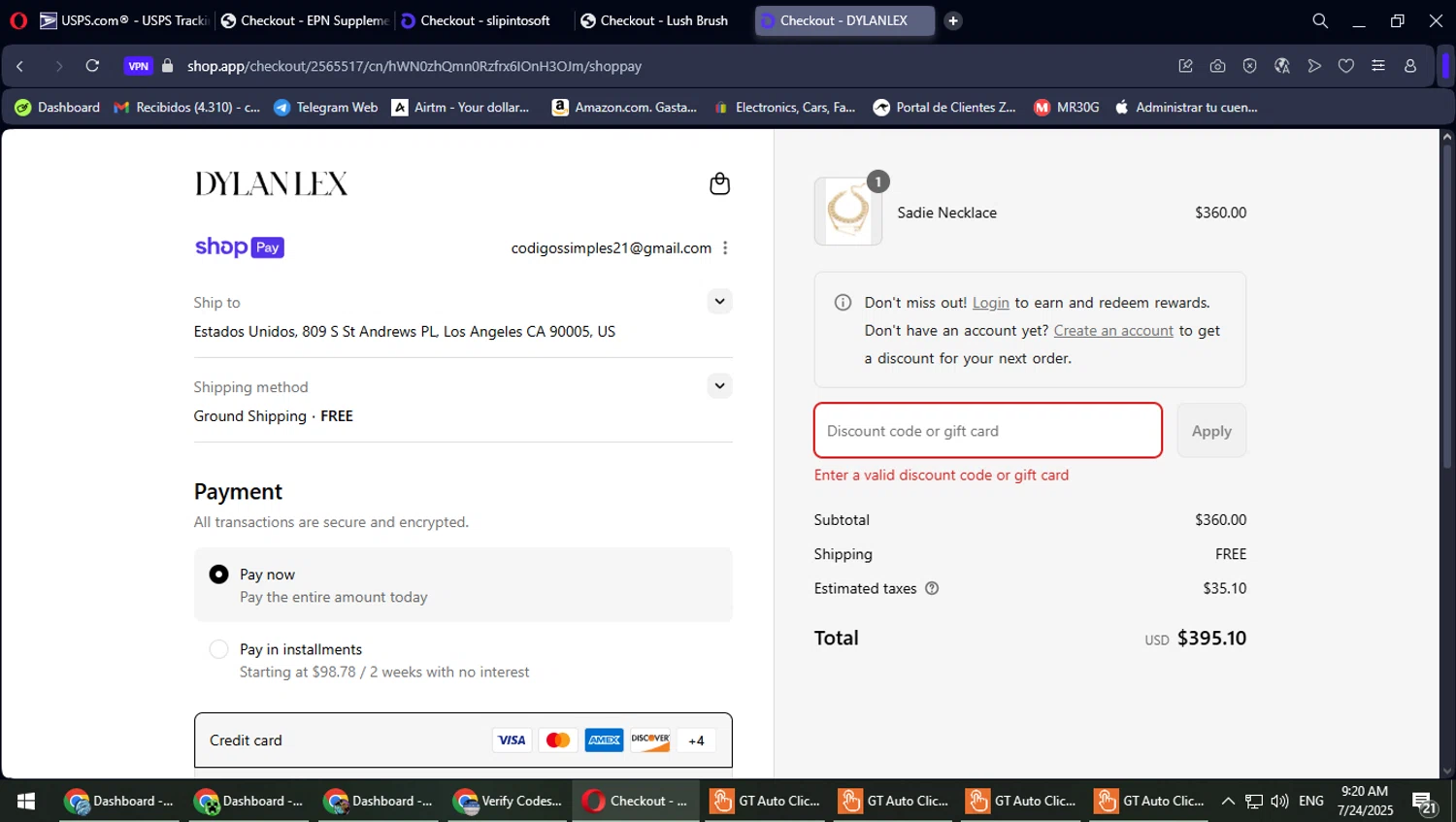 Dylanlex coupon code screenshot showing code EARNYOURHAPPY24 applied at Dylanlex checkout page. Uploaded by SimplyCodes community member TrevorPhilips on Jul 24, 2025