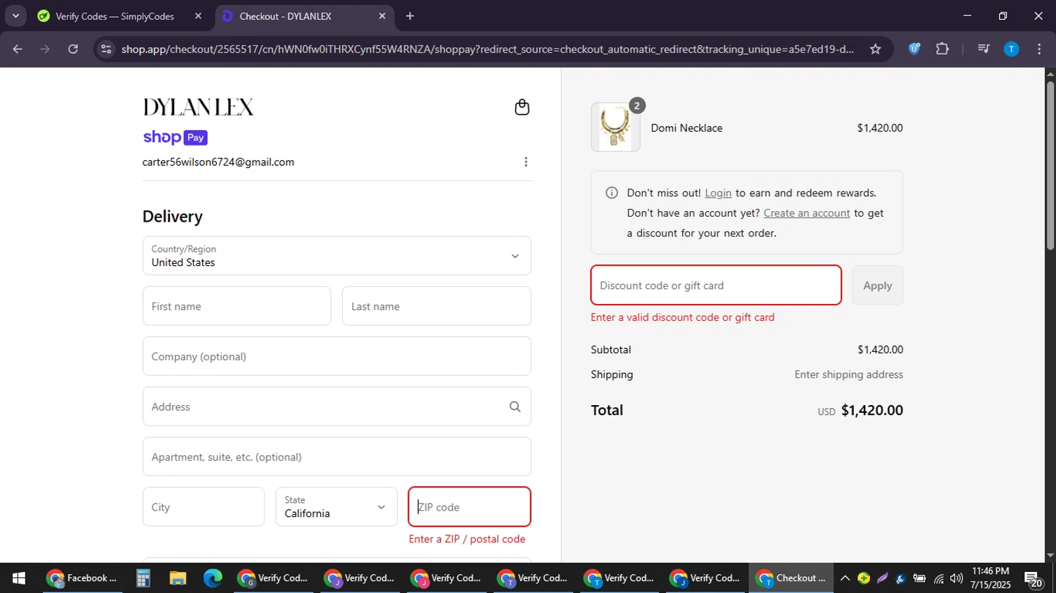 Dylanlex coupon code screenshot showing code EXTENDSPEND applied at Dylanlex checkout page. Uploaded by SimplyCodes community member LuckyPioneer4530 on Jul 16, 2025
