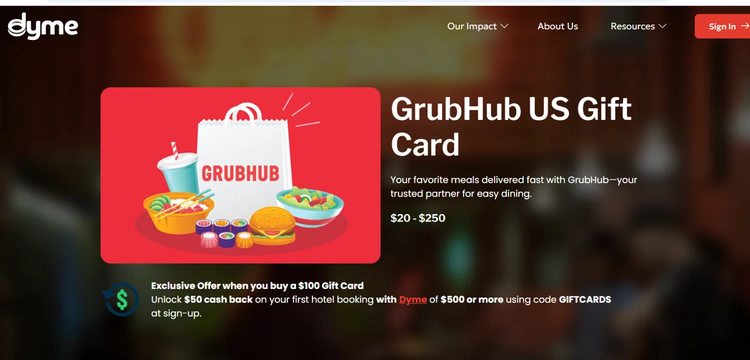 Dyme.Earth promo code screenshot showing code GIFTCARDS applied at Dyme.Earth checkout page. Uploaded by SimplyCodes community member joanromero on Nov 6, 2025