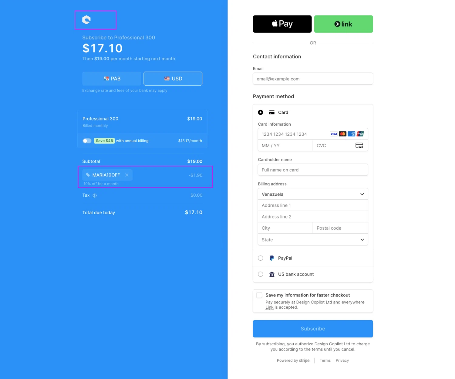 Dynamic Mockups promo code screenshot showing code MARIA10OFF applied at Dynamic Mockups checkout page. Uploaded by SimplyCodes community member chandlerbing on Jun 15, 2026