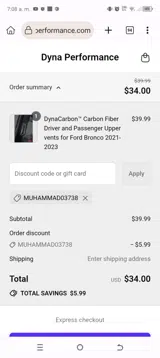 MUHAMMAD03738 coupon verification screenshot