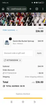 R7T5X5G5VW coupon verification screenshot