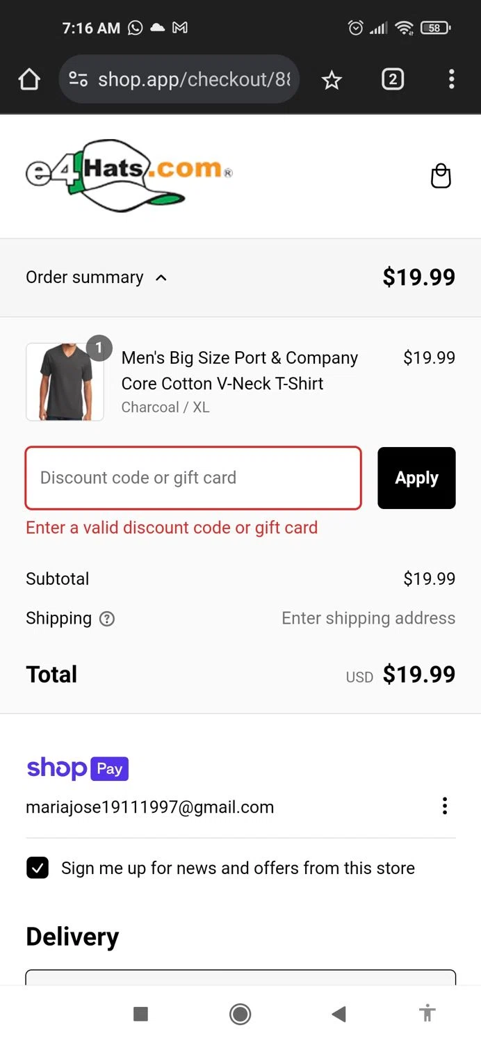 E4hats promo code screenshot showing code E4CAPS15 applied at E4hats checkout page. Uploaded by SimplyCodes community member Mujerdejunnior on Jan 27, 2025