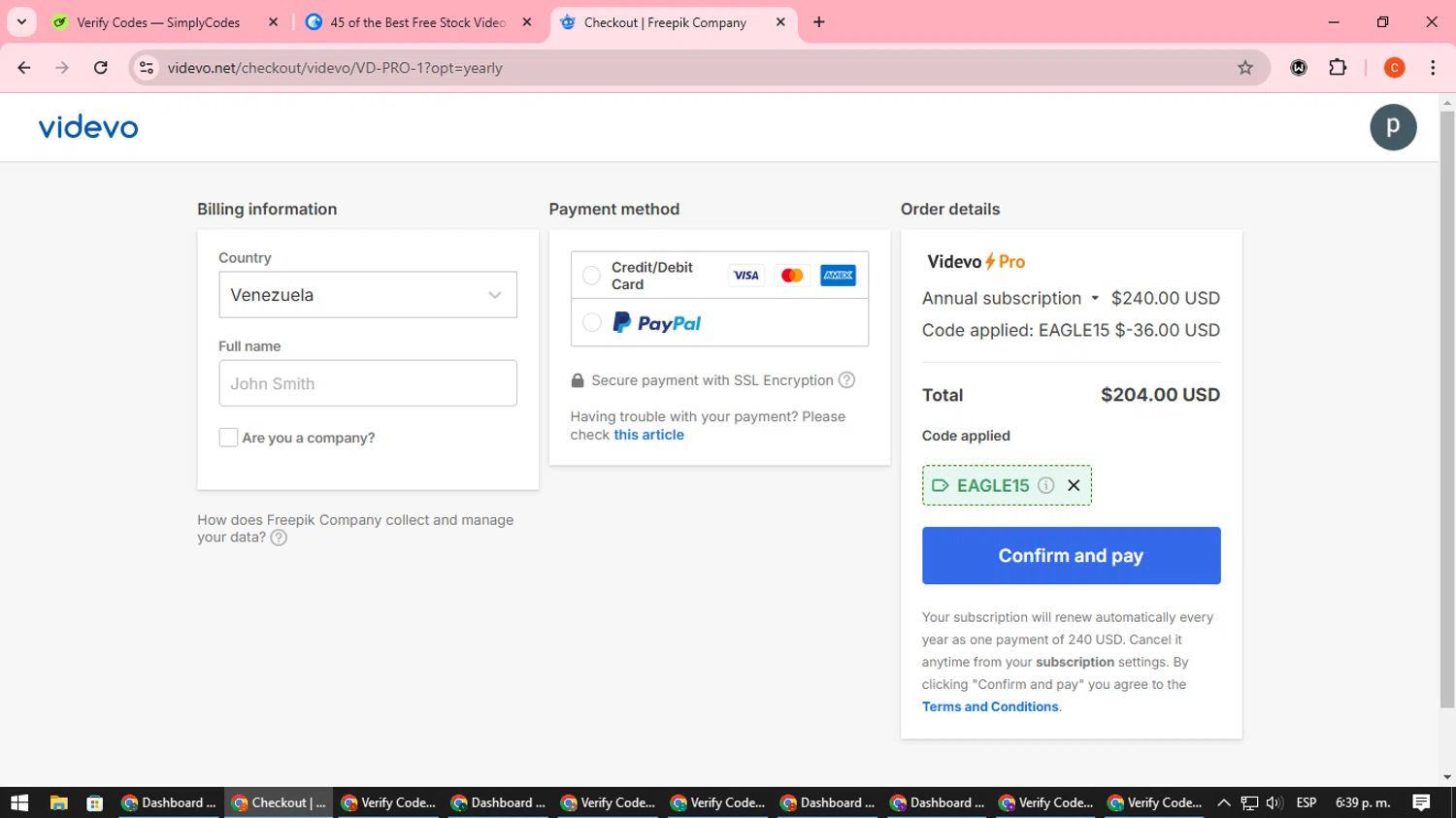 Eagle.cool checkout page showing Eagle.cool promo code box | Screenshot taken by SimplyCodes community member on Nov 19, 2024