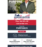 PURPOSE25 coupon verification screenshot
