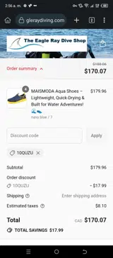 10QUZU coupon verification screenshot