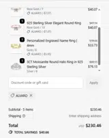ALVARO coupon verification screenshot