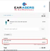 Earasers coupon verification screenshot