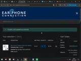 Earphone Connection coupon verification screenshot