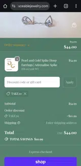 TAKE20 coupon verification screenshot