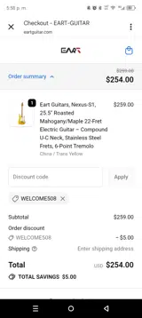 welcome508 coupon verification screenshot