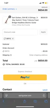 RIFF5 coupon verification screenshot