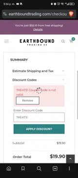 TREAT31 coupon verification screenshot