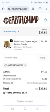 Jordynchimp10 coupon verification screenshot