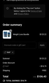 naf coupon verification screenshot