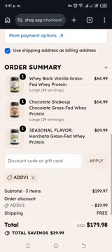 Earth Fed Muscle coupon verification screenshot