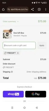 Freegift coupon verification screenshot