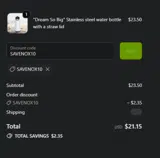 SAVENOX10 coupon verification screenshot