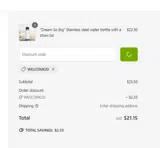 WELCOME20 coupon verification screenshot
