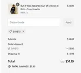 SAVE15 coupon verification screenshot