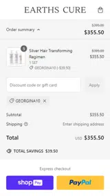 GEORGINA10 coupon verification screenshot